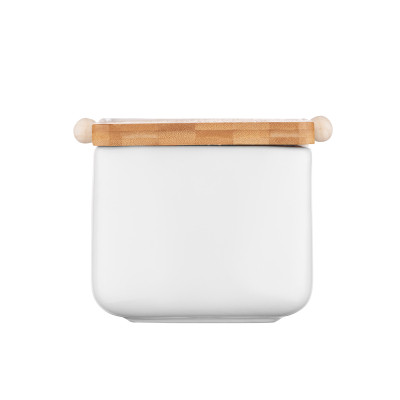 Цукорниця Ardesto Midori 12х12х11см, 840мл, кераміка, бамбук, біла (AR0907W) Вінниця - фото 4