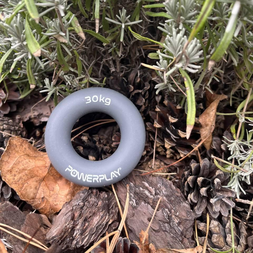 Еспандер кистьовий силіконовий PowerPlay PP-4324 Hand Grip Ring X-Hard 30 кг. Сірий Каменское - изображение 8