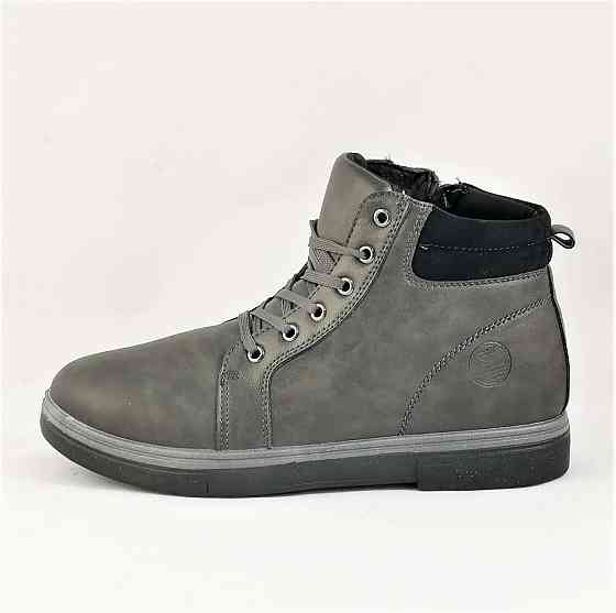 Черевики ЗИМНІ чоловічі Сірі Кросівки з МЕХОМ на замку з блискавкою (розміри: 41,42,43,44,45) - 302-3 Дніпро