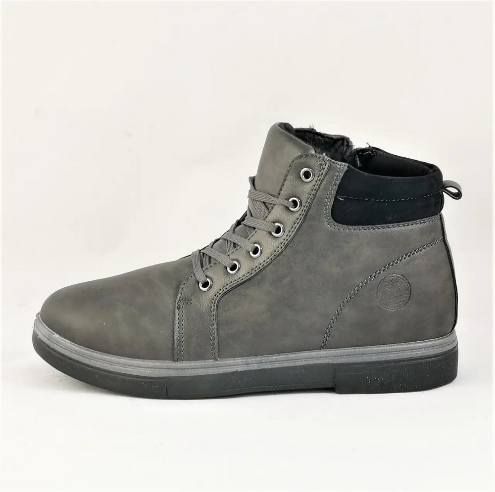 Черевики ЗИМНІ чоловічі Сірі Кросівки з МЕХОМ на замку з блискавкою (розміри: 41,42,43,44,45) - 302-3 Дніпро - фото 5