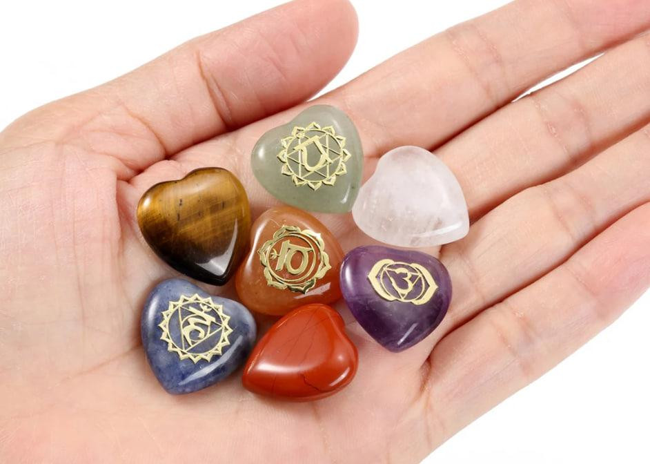 Набор натуральных кристаллов в форме сердца для 7 чакр. Киев - изображение 3
