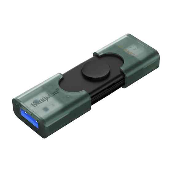 Флеш-накопичувач Kingston 128GB DataTraveler DuoG2 USB-A + USB-C 3.2 Gen1 Black/Green Киев