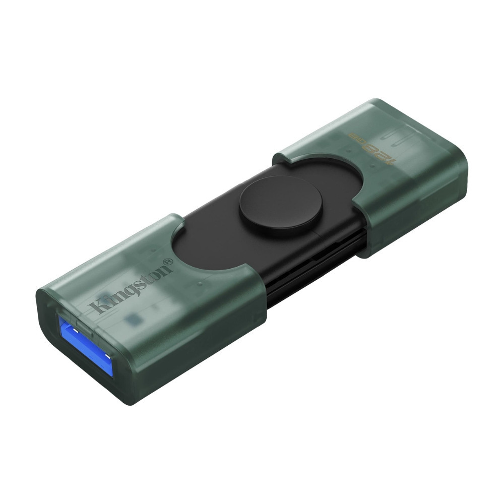 Флеш-накопичувач Kingston 128GB DataTraveler DuoG2 USB-A + USB-C 3.2 Gen1 Black/Green Киев - изображение 4