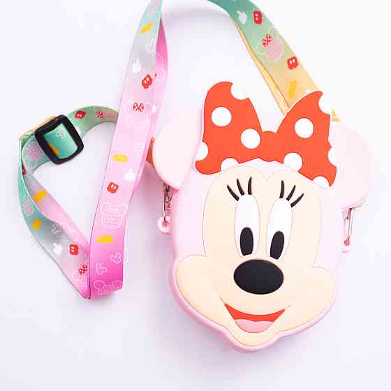 Дитяча силіконова сумка Мінні Маус 15×13×3 (см) через плече  Рожевий HP-55-9P Київ