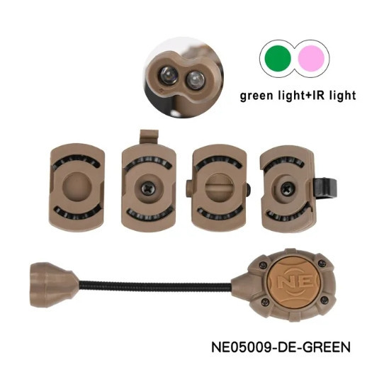 Тактичний сигнальний ліхтар Wadsn NE-05009-BK-green для шолома Mpls (зелений + ІЧ світло) Койот Київ - фото 2