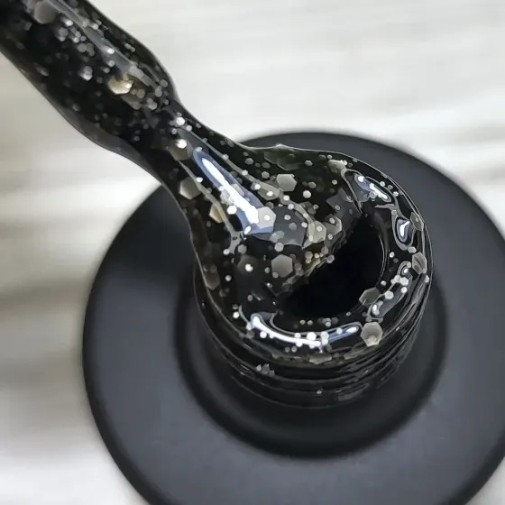 Гель-лак SAGA Marmelade №7 летняя коллекция оттенков мармелада (черный с хлопьями), 9 мл Киев