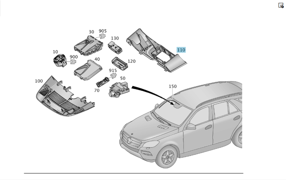 Mercedes-Benz  A1668212236 9051 Накладка на лобове скло під датчик дощу та камери ML/GLE W166 GL/GLS X166 GLE Coupe C292 Одеса - фото 2
