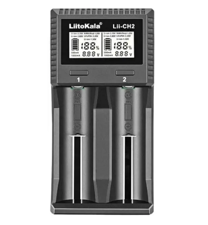 Зарядное устройство универсальное LiitoKala Lii-CH2 LCD Type-C (Li-ion IMR LiFe NiMH) на 2 аккумулятора Киев