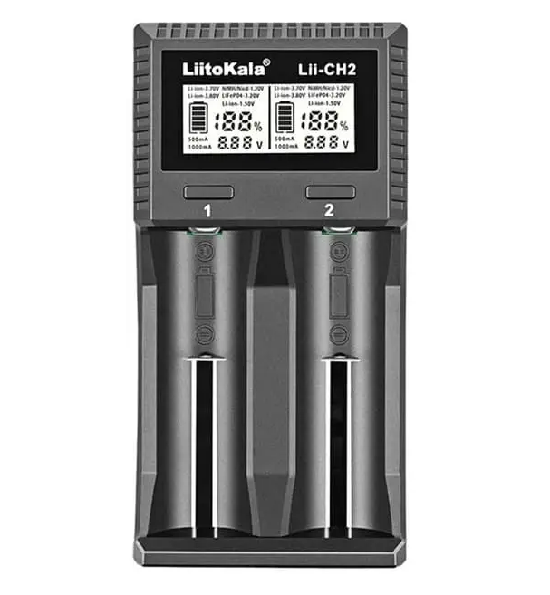 Зарядное устройство универсальное LiitoKala Lii-CH2 LCD Type-C (Li-ion IMR LiFe NiMH) на 2 аккумулятора Киев - изображение 2