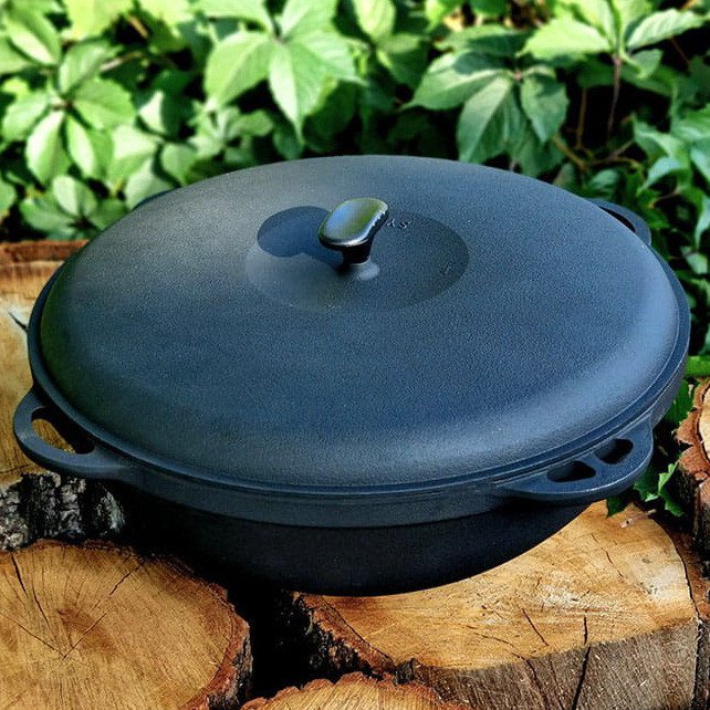 Казан татарський чавунний з кришкою «Сітон» 12 літрів преміум для багаття Київ - фото 1