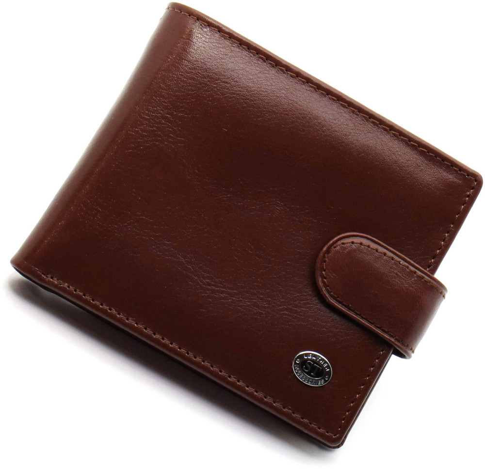 Чоловіче портмоне з натуральної шкіри з фіксацією ST Leather ST103 Коричневий Київ - фото 11