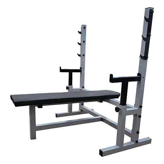 Лавка горизонтальна професійна для жиму зі страховкою 50 на 50 мм Київ