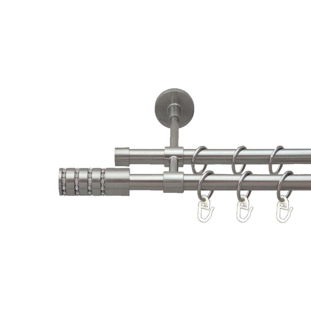 Карниз Orvit Барамелла металевий дворядний закритий гладка труба кільце металеве Нержавіюча Сталь 16\16 мм 300 см (5503182) Львів - фото 1