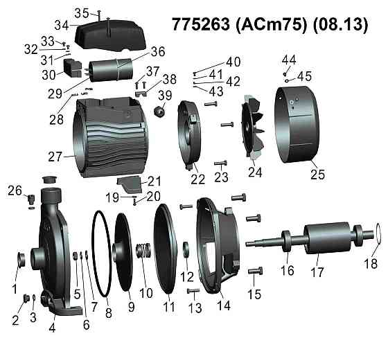 Насос центробежный 0.75кВт Hmax 35м Qmax 100л/мин LEO 3.0 ACm75 (775263) Ровно
