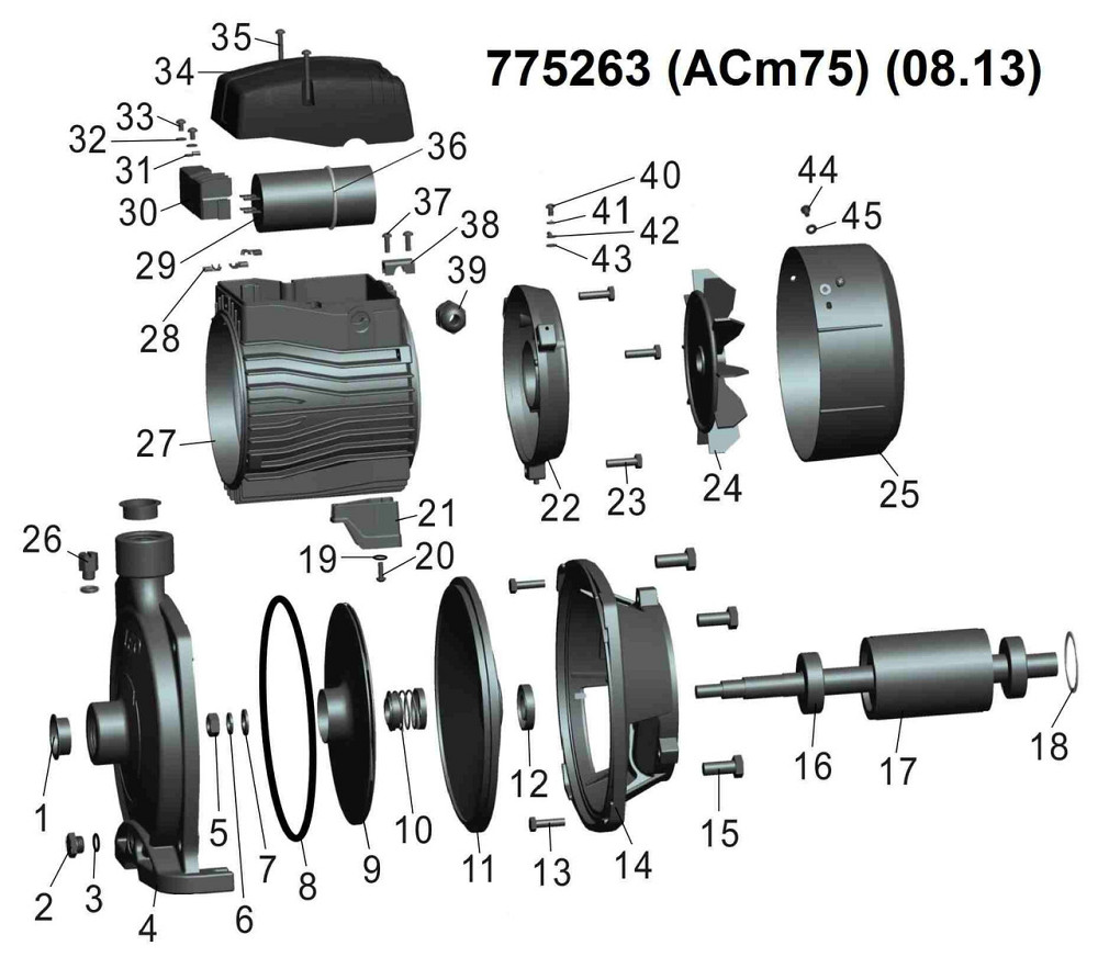 Насос центробежный 0.75кВт Hmax 35м Qmax 100л/мин LEO 3.0 ACm75 (775263) Ровно - изображение 4