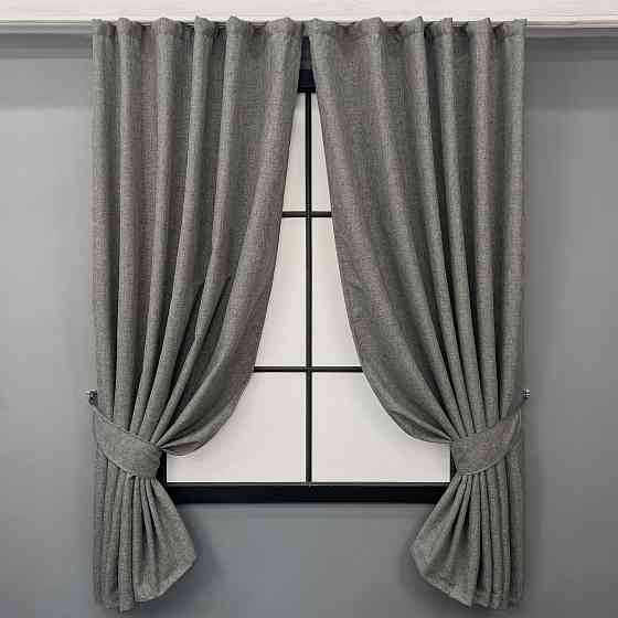 Комплект коротких штор VR-Textil ALORA-TON № 1871ш Сірий 130х170см 2 шт (35-0426) Київ