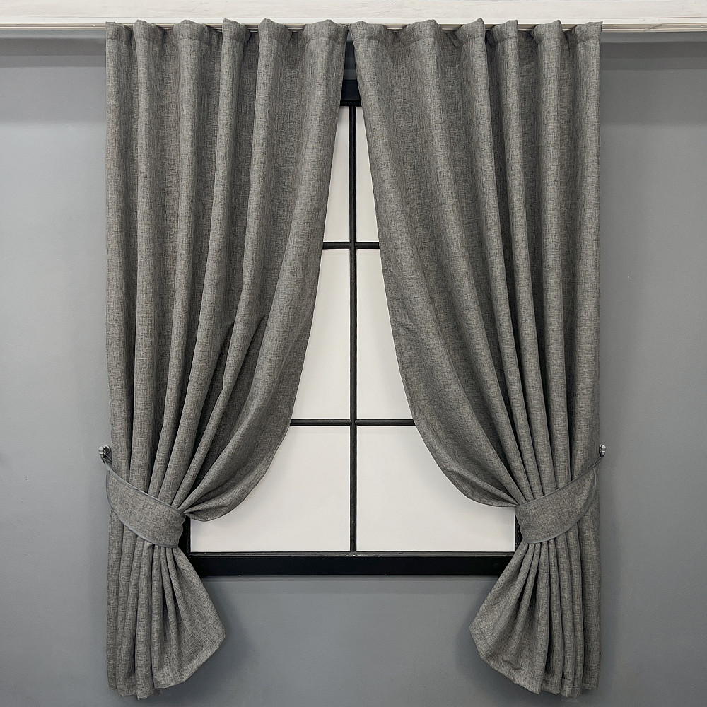 Комплект коротких штор VR-Textil ALORA-TON № 1871ш Серый 130х170см 2 шт (35-0426) Киев - изображение 1