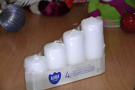 Набір свічок 4 шт. циліндр Bispol AURA Candles Білі (sw50/4-090) Луцьк