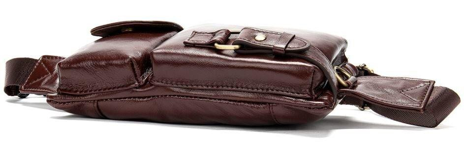 Поясна cумка чоловіча Vintage 14747 Коричнева Київ - фото 2