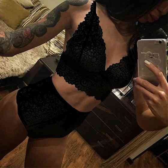 Эротический кружевной комплект - Чёрный - M – Эротическое бельё Винница