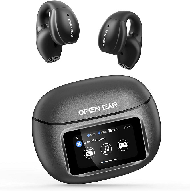 Відкриті бездротові навушники Relxhome X29 Bluetooth 5.4, HiFi, IPX5, сенсорний LED-дисплей, чорні Київ - фото 10