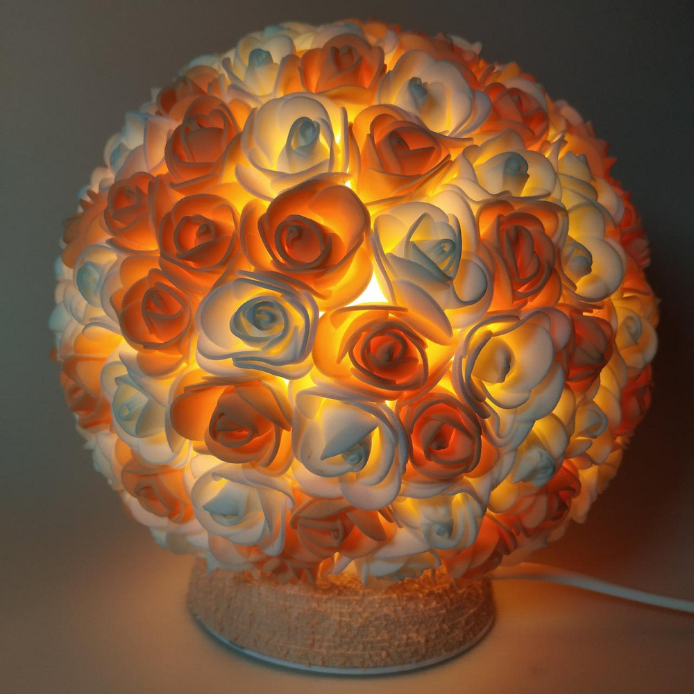 Світильник-нічник "Букет персиково-білих троянд" Дніпро - фото 1