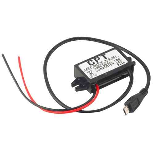 Преобразователь напряжения 12В-5В 3А MicroUSB, скрытая проводка авто Винница