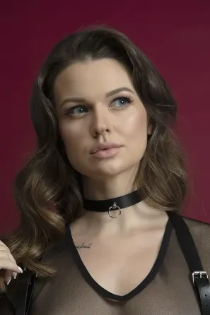 Чокер з кільцем для повідця Feral Feelings - Choker чорний, натуральна шкіра Львів