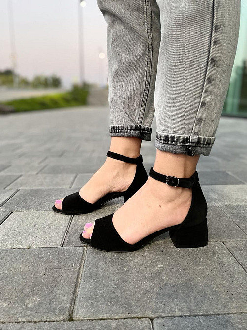 Nivelle Босоніжки жіночі чорні замшеві NIVELLE 1468/6015-6033 на підборах / Літнє взуття з нату Коломыя - изображение 6