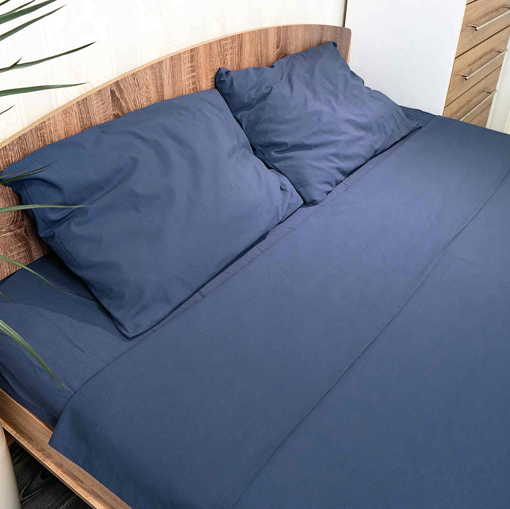 Підковдра 180x215 Поплін GM Textile 120 г/м2 Бавовна (Глибоко-синій) Суми - фото 4