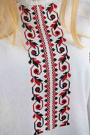 Вышиванка для девочек, льняная  белая топ Киев