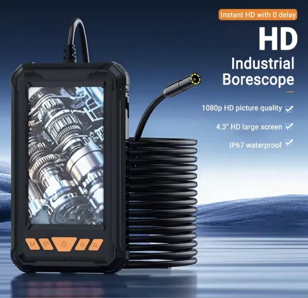 Ендоскопічна камера з кабелем 5 м, екран 4,3'', підсвічування LED, для огляду труб, авто та техніки Одеса - фото 1