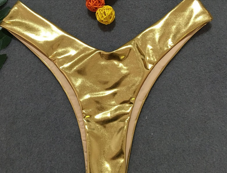Жіночий роздільний купальник бразиліана S золотистий Київ - фото 5