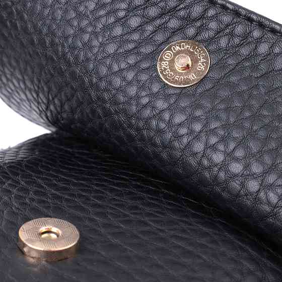 Зручна жіноча сумка з однією лямкою через плече з великозернистої екошкіри Чорний (Vintage) Київ