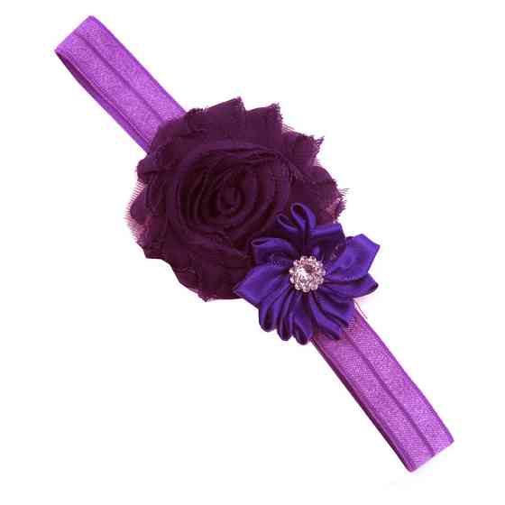 Повязочка на голову детская фиолетовая - декор 9см, размер универсальный (на резинке) Киев