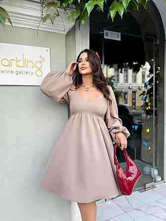 Женское романтическое платье батал с декольте плотная костюмка Мокко, 54/56 Одесса