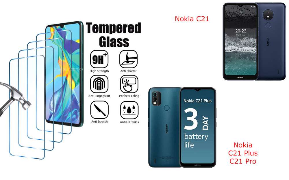 Защитное стекло ArmorGlass для Nokia C21, C21 Plus, C21 Pro – устойчивое к царапинам и ударам Киев - изображение 1