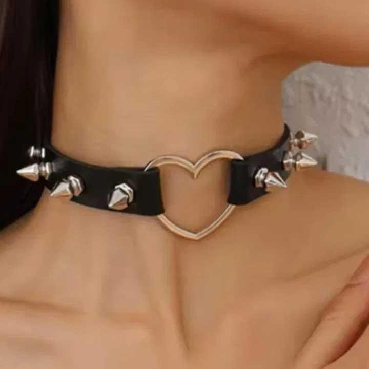БДСМ чокер із серцем і шипами Чорний — Садо-мазо Вінниця - фото 2