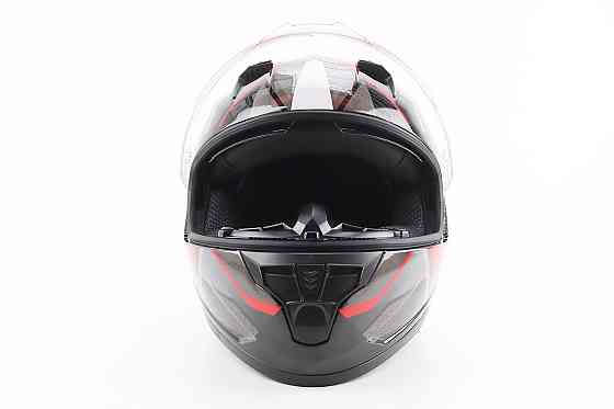 Шолом інтеграл, закритий (сертифікація DOT)+відкидні окуляри BLD-M67 М (57-58см), ЧОРНИЙ/ЧЕРВОНО-СІРИЙ Київ