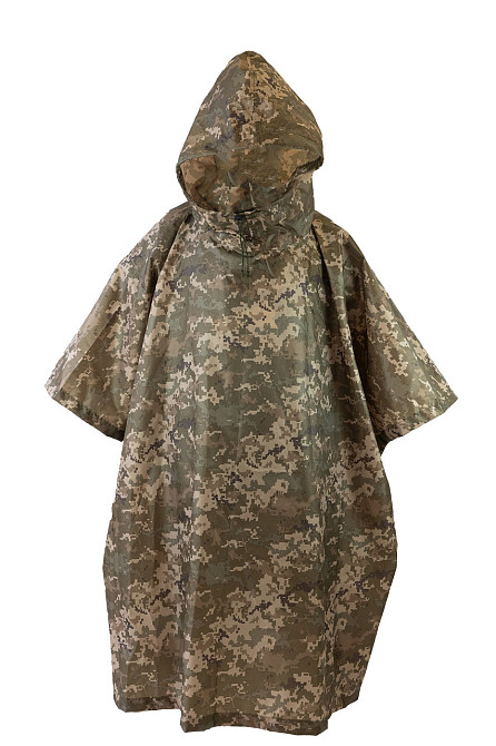 Дощовик пончо піксель водонепроникний проклеєний тактичний камуфляжний накидка Одеса - фото 7
