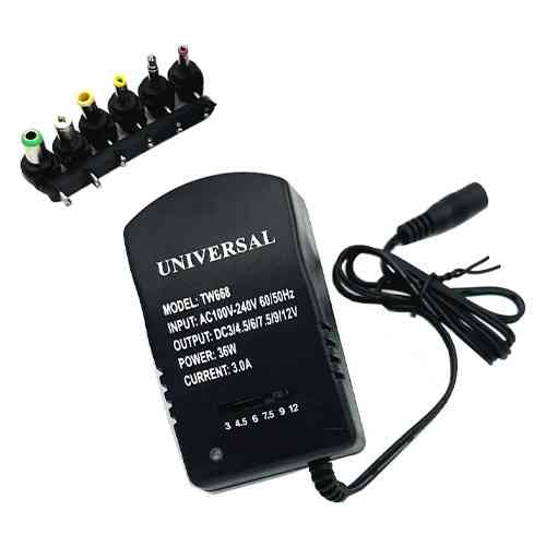 Блок живлення універсальний TW668, 3–12В, 30Вт, із 6 змінними штекерами, адаптер для зарядки Київ