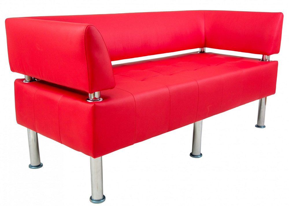 Диван Flay Office двойка со спинкой и подлокотниками 1550х650х750 Красный Киев - изображение 1