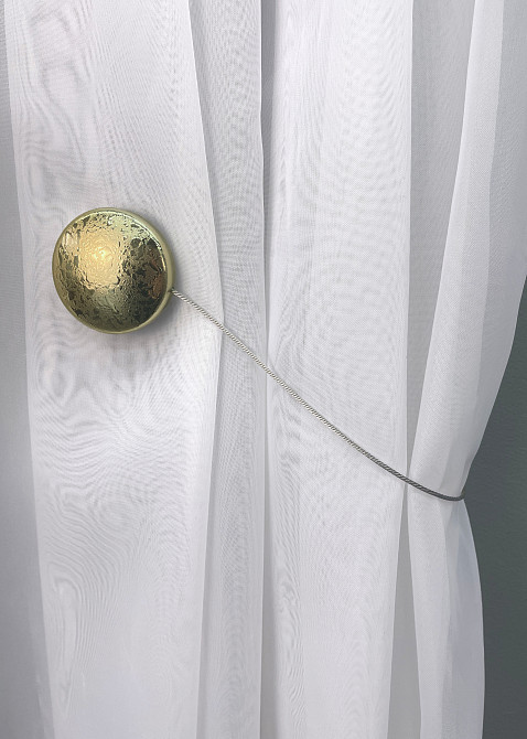 Магниты для штор и гардин Круг набор 2 шт Золотистый (81-141) Киев - изображение 2