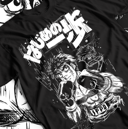 Футболка для мальчика аниме Хаджиме Но Іппо Камогава оверсайз (рост от 165 до 180 ) Черний AnimeJ0648m Днепр
