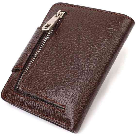 Практичне жіноче портмоне середнього розміру з натуральної шкіри CANPELLINI 21808 Коричневе Київ