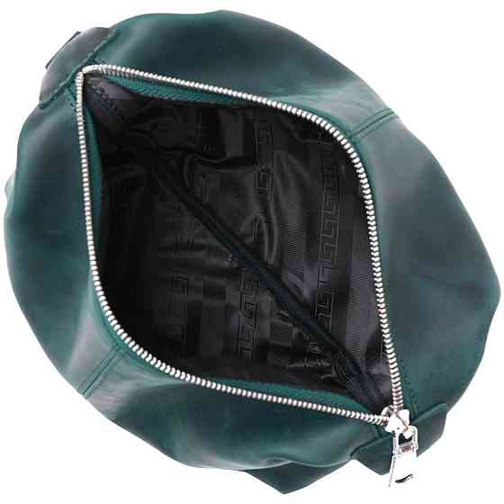 Шкіряна матова косметичка Shvigel 16399 Зелений Київ