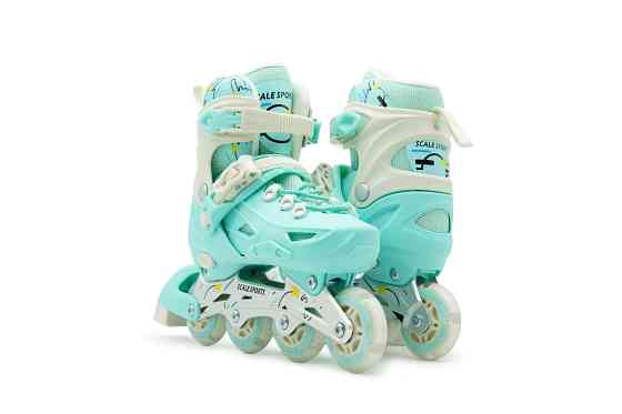 Детские ролики с мягкими полиуретановыми колесами Scale Sports LF605. Мятный цвет. Размер 34-38 Одесса