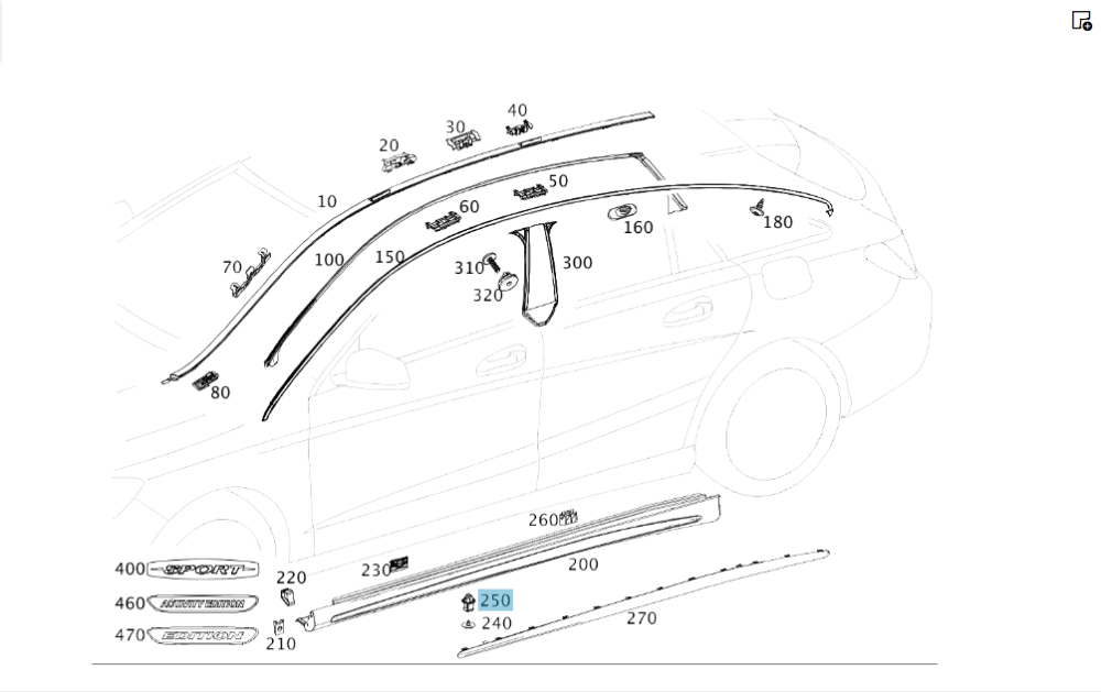Mercedes-Benz  A0009917298 Кріплення зовнішнього пластикового порогу нижнє E-class W212 C-Class Estate S204 C-Class W204 C-Class Coupe C204 E-class S2 Одеса - фото 3