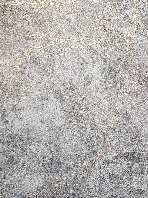 Обои виниловые на флизелине метровые Sintra Edelina под штукатурку бетон структурные серые белые золотистые Киев - изображение 2