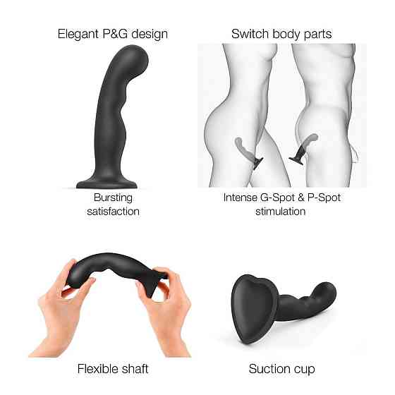 Насадка для страпона Strap-On-Me Dildo Plug P&G Black XXL Sex Aura Київ